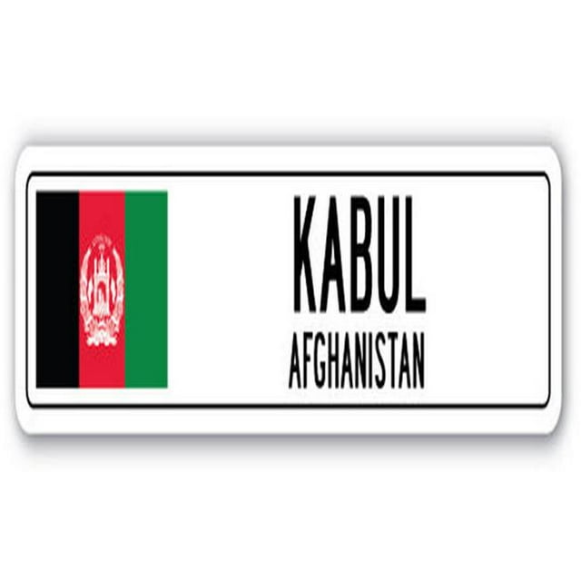 SignMission SSC-Kabul Af Kabul& Panneau de Rue #44; Afghanistan - Drapeau Afghani Mur de Route de Ville Campagne Cadeau