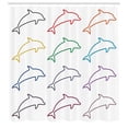 thumbnail image 3 of Ambesonne Abstract Art Shower Curtain, Jumping Dolphins, 69"Wx84"L, Multicolor, 3 of 5