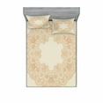 thumbnail image 2 of Beige Bedding Set with Sheet & Covers, Old Fashion Embriodery Style Floral Circle Victorian Feminine Boho Artprint, Printed Bedroom Decor 2 Shams, 4 Sizes, Beige, by Ambesonne, 2 of 3