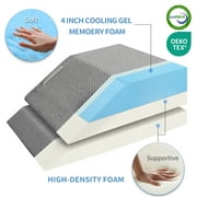 KingPavonini Adjustable Leg Elevation Pillows for Swelling, Cooling Gel Memory Foam Wedge Pillows for after Surgery, Sciatica Back Knee Hip Ankles Pain Relief