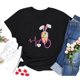 thumbnail image 2 of Pntutb - Camiseta con estampado de conejo y cuello redondo para mujer, blusa suelta informal de manga corta de Pascua Pntutb Pntutb-1381, 2 of 4