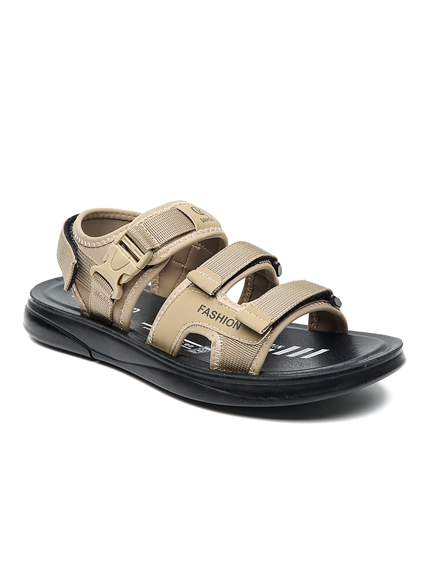 Rockomi Men's Flat Sandals Ankle Strap Slide Sandal Casual Beach Shoes ...