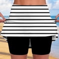 thumbnail image 5 of Skort Shorts Women, Striped Print High Waisted Golf Skirts with Pockets Athletic Casual Tennis Mini Skirt (2XL, White), 5 of 5