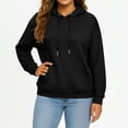 thumbnail image 2 of Women'S Casual Hooded Sweatshirt, Long Sleeve Front Pocket Pullover With Drawstring, Relaxed Fit Lounge Wear For Everyday Outfits Blank Hoodie Wrm Comfy Sets Hoodie (S, Black) ZMTing, 2 of 5