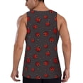 thumbnail image 3 of Fotbe Red Ladybugs On Dark Background Pattern Men's Quick Dry Workout Tank Top Gym Muscle Tee Fitness Bodybuilding Sleeveless T Shirt Breathable Workout Shirt-, 3 of 8