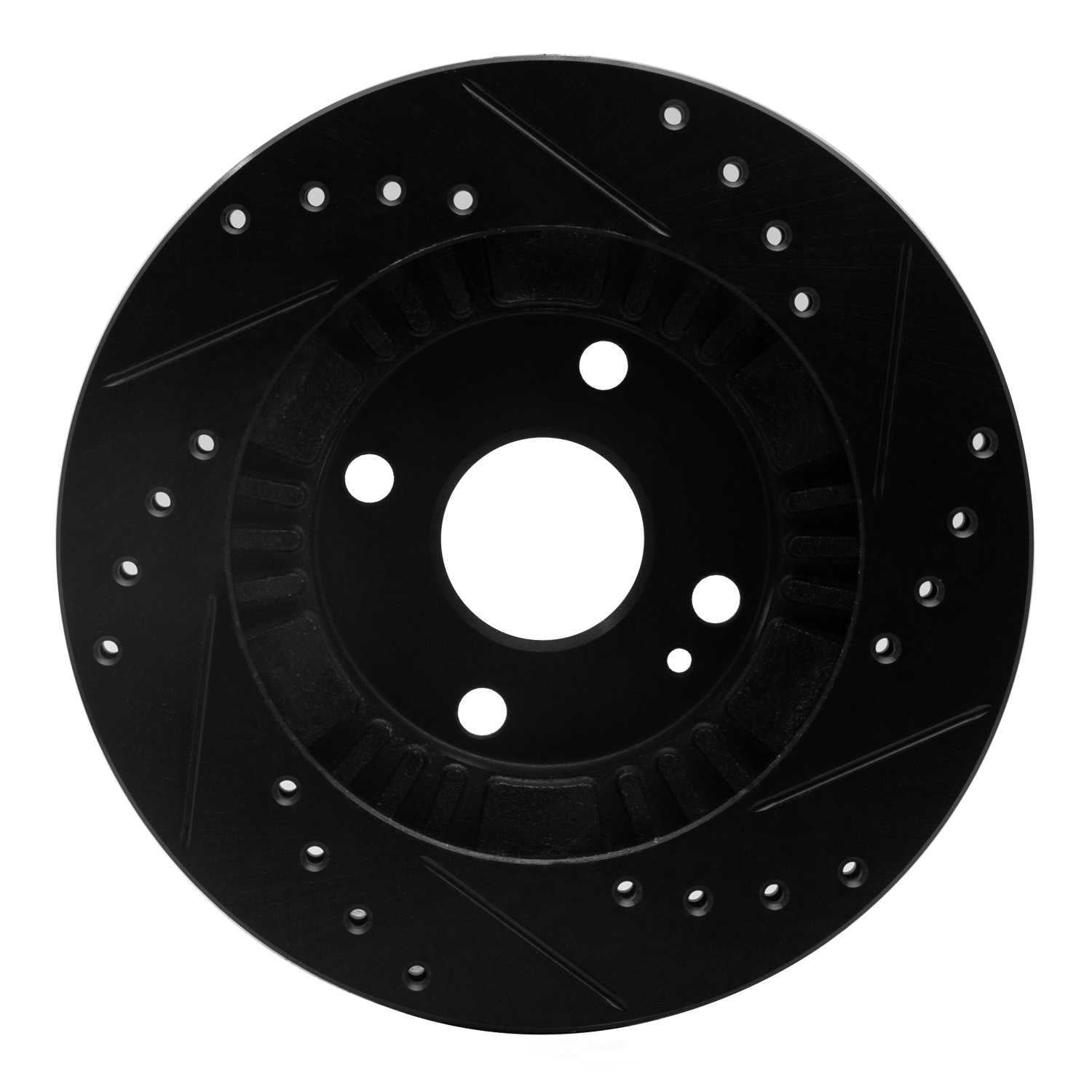 Dynamic Friction Company 633-80034L DFC Brake Rotor - Drilled And Slotted - Black