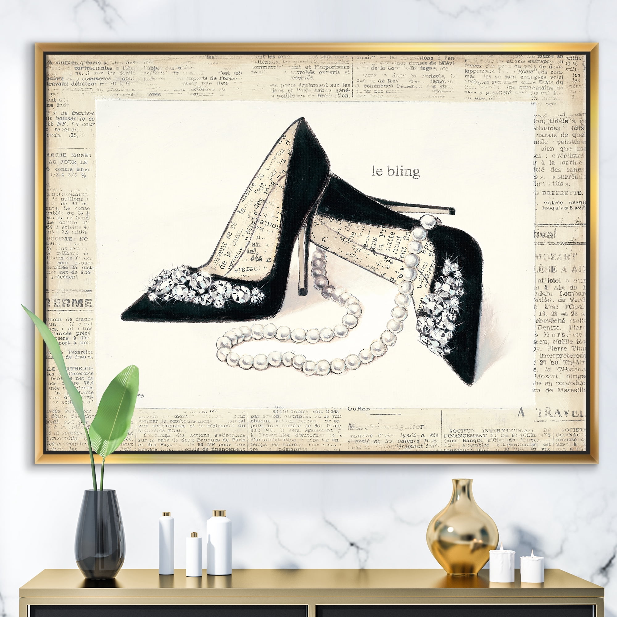 Designart ' Chic Galm Closet I ' Fashion Framed Canvas