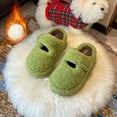 thumbnail image 6 of Heisall Women's Winter Fuzzy Lined Slippers with Thick Sole (7CM Height Increase), Adorable Letter Straps, Non-Slip Sole, Closed Toe Half-Slippers for Home Comfort, Available in 6 Colors, 6 of 8