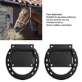 thumbnail image 3 of Anillo Paquete De 2 Anillos Para Atar Caballos, Amarres De Herradura Recubiertos De Acero Sólido Negro Para Caballos, Suministros Estables, 3 of 7
