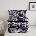 thumbnail image 5 of Manfei Farmhouse Camo Queen Comforter Set, Contemporary Art Leopard Animal Print Comforter Sets Queen, Charcoal Gray, Black Reversible, 3-Piece, 1 Comforter and 2 Pillowcases, 5 of 7