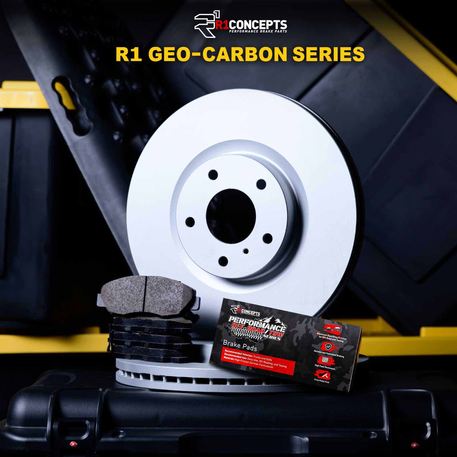 R1 Concepts Front Brakes and Rotors Kit |Front Brake Pads| Brake Rotors and Pads| Performance Off-Road Brake Pads and Rotors WDVN1-54022