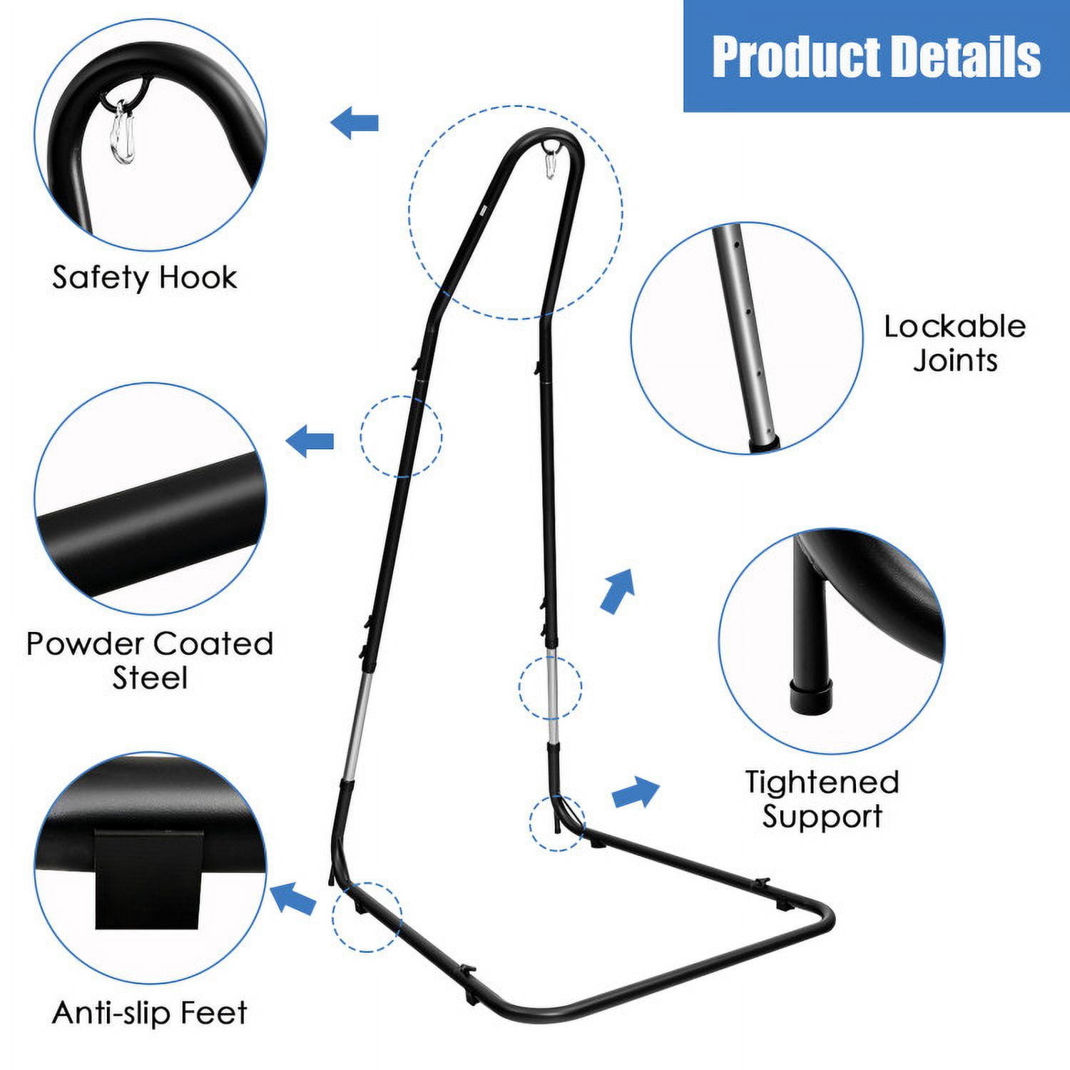 Aimee Lii Adjustable Hammock Chair Stand Steel Frame, Patio Swing Chair Aimee Lii Adjustable Hammock Chair Stand Steel Frame, Patio Swing Chair