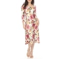 thumbnail image 2 of White Mark Women's Cold Shoulder 3/4 Sleeve Dress, 2 of 6