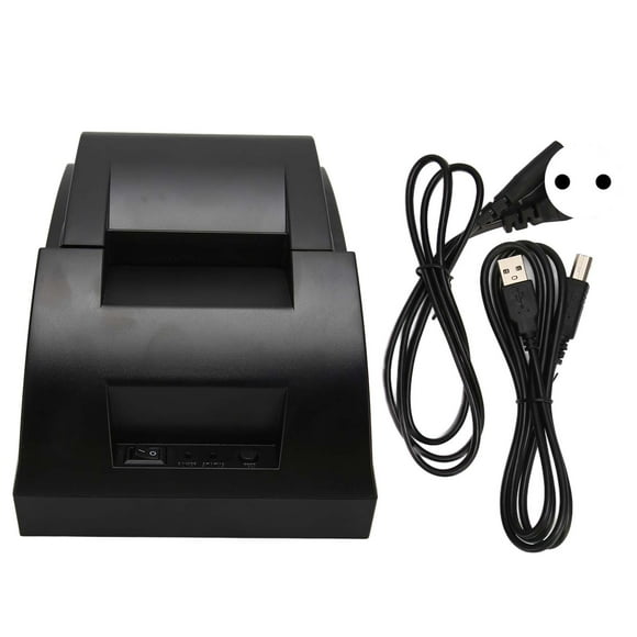 ZOUSSIQI 58mm POS Printer USB Port High Speed Printing Thermal Receipt Printer for Business Retail POS System 100‑240V EU Plug EL225#39175