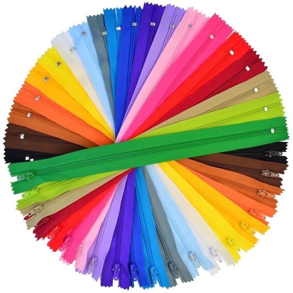 100 Pieces Nylon Coil Zippers, 12 Inch Colorful Sewing Zippers Supplies for Tailor Sewing Crafts(20 Assorted Colors)