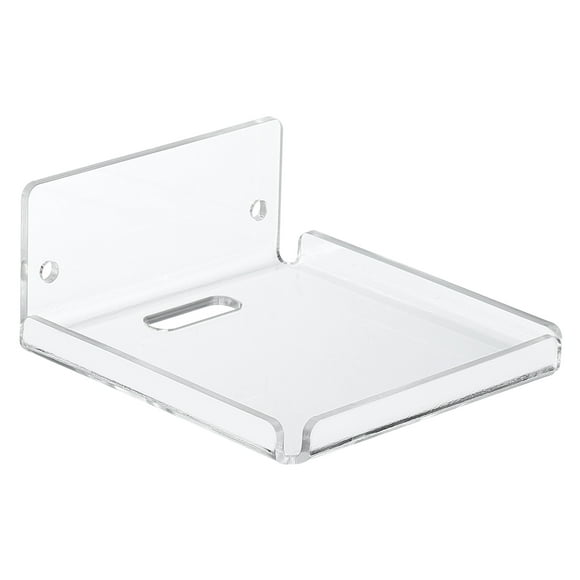 Uxcell 4" Small Floating Shelves Clear Acrylic Shelves for Wall Small Clear Wall Shelf Bathroom Shelves With Power Extension Cord