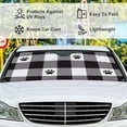 thumbnail image 5 of Car Windshield Sunshade Blocks Sun Visor Protector Dog Paw Checked Tartan Foldable Sun Shield For Vehicle Car Truck SUV Van 51x27.5 inches Keep Vehicle Cool, 5 of 6