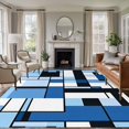thumbnail image 4 of 6x9 Washable Area Rug, Abstract Non-Slip Large Rectangle Rug for Living Room Dining Room, Medieval Blue Black Geometrical Indoor Floor Mat for Home Decor, 4 of 9