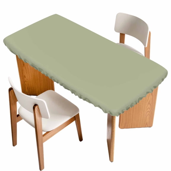 Sage Green Fitted Rectangle Tablecloth 24" x 36" Solid Color Elastic Table Cloth Fits for 3 Foot Folding Tables Waterproof Table Cover for Picnic Camping Outdoor