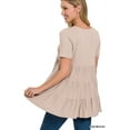 thumbnail image 3 of Zenana Women & Plus Summer Casual Short Sleeve Tiered Ruffle Tunic Peplum Tank Top, 3 of 4