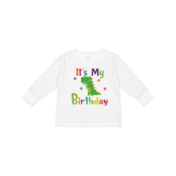 Inktastic Dinosaur Birthday Party Boys or Girls Long Sleeve Toddler T-Shirt