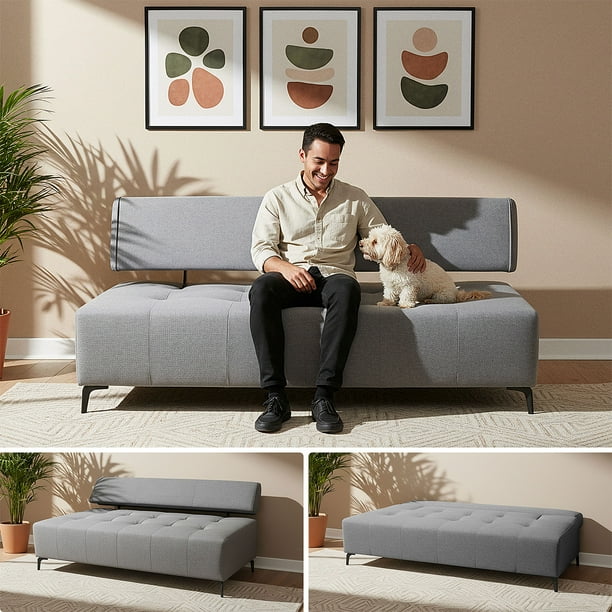 Sofá Cama Sin Reposabrazos Multifuncionales Lofti 3 Posiciones Funda Protectora