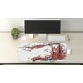 thumbnail image 2 of Japanese Computer Mouse Pad, Cherry Blossom Sakura Branch Brushstrokes Image Print, Rectangle Non-Slip Rubber Mousepad Large, 31" x 12" Gaming Size, Red and Brown, by Ambesonne, 2 of 2
