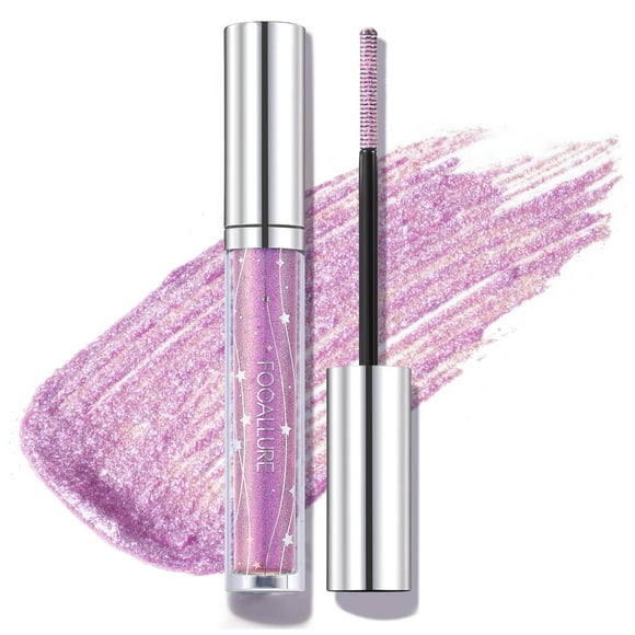 FOCALLURE Star Drifter Glitter Mascara,Define Long Lasting Curling Eyelashes,Lightweight & Dries Quickly,Soft Gel Formula Mascara Create a Subtle Shimmer Look to your Eyelashes,PK03 VANITY OF GALAXY