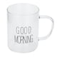 thumbnail image 2 of Taza de café con leche transparente de 350 ml con asa, vaso de agua de vidrio, utensilios de cocina, letras negras, 2 of 14