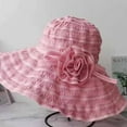 thumbnail image 3 of Women's Travel Vintage Sun Hat Foldable Wide Brim Summer Sun Hat with UV Protection/Leather Pink, 3 of 6