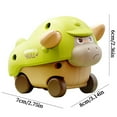 thumbnail image 5 of Mini Animal Press Toy Car | Cow-Themed Wind-Up Vehicle | Cute Interactive Rolling Car with Music & Sound | ABS Material | Assorted Colors | Sensory Learning Toy | 1 Pack, 5 of 8