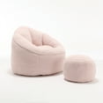 thumbnail image 4 of EastVita Bean Bag Chair With Ottoman, High-Density Foam Filling Lazy Sofa Chair With Foot Stool, Modern Accent Bean Bag Chairs For Living Room Bedroom, 4 of 9