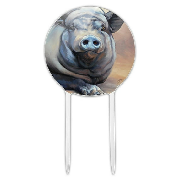 Acrylic Big Large Happy Pig Hog Cake Topper Party Decoration for Wedding Anniversary Birthday Graduation