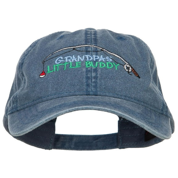Grandpas Little Buddy Embroidered Washed Cap - Navy OSFM