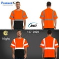 thumbnail image 4 of High Visibility Shirts for Men Women, Quick Dry Safety Short Sleeves T Shirts with Reflective Strips, Hi Vis Construction Work Shirt, Class 2 ,Orange ,XX-Large, 4 of 7