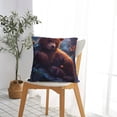 thumbnail image 5 of Honeii Lazy Stone Bear Print Throw Pillow, Square Decorative Pillow Forms Soft Fluffy Plump Pillow Decorative Pillow Inserts,Couch Pillows-18"x18", 5 of 7