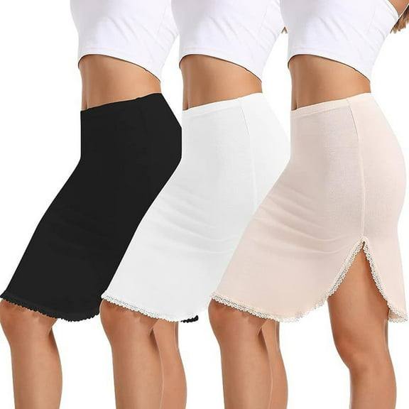 Miluxas Half Slips for Women Underskirt Dress Extender Lace Trim Short Skirt