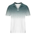 thumbnail image 2 of FITORON Mens Breathable Polo Shirt, Button Summer Collared Casual Short Sleeve Solid Men's Shirt Mint Green, 2 of 4