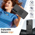 thumbnail image 3 of For Samsung Galaxy S26 Plus 5G Ultra Slim Hybrid TPU+PC Protective Cover with Metal Rotation Holder , Military Grade Shockproof Phone Case Cover,Black,For Galaxy S26 Plus 5G, 3 of 7
