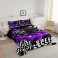 thumbnail image 3 of Erosebridal Cool Speed Racing Comforter Sets Toddler Size, Checkered Comforters & Duvets, Car Sports Decor, Reversible 2 Pieces, 3 of 7