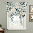 thumbnail image 2 of Spring Flowers Balloon Curtains for Living Room/French Door, Watercolor Floral Leaves Botanical Beige Tie Up Curtains 63 Inch Length Energy Saving Kitchen Curtains Shades for Windows 42"x63", 2 of 8