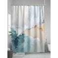 thumbnail image 5 of Abstract Waves Beach Art Shower Curtain, Oil Painting Style Blue Sea Waterproof Shower Curtain Set with 12 Hooks Lightweight Washable Fabric Shower Curtains for Bathroom 60x72 Inches, 5 of 6
