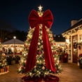 thumbnail image 6 of Sahpxhe Thick Velvet Large Christmas Bow Decorations with 180cm Streamers for Xmas Tree Doorway Fireplace Holiday Decor, 6 of 6