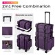 thumbnail image 2 of Byootique Purple 2in1 Rolling Makeup Case Soft Sided Cosmetic Organizer Drawers Byootique Modern, 2 of 11