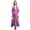 Fuschia Pink, variant on Blue Leaves,Sparrow & American Robin Bird Long Caftan Maxi Dress Beach Swimwear Cover up Womens Kaftan-XL-3X