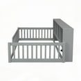 thumbnail image 2 of [Sturdy & Spacious] Wood Twin XL Floor Bed w/Storage & USB - Gray, 2 of 18