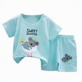 thumbnail image 3 of Kaprioy Toddler Baby Boys Summer Outfits Short Sleeve Cartoon Print T-Shirt Tops & Shorts Sets 2Pcs Baby Boys Summer Clothes For 1t 2t 3t 4t 5t 6t, 3 of 5