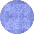 thumbnail image 1 of Ahgly Company Indoor Round Oriental Blue Traditional Area Rugs, 4' Round, 1 of 4