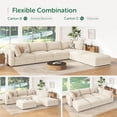 thumbnail image 3 of Marrber 153.4” U-Shaped Modular Sectional Sofa Couch with Extra Deep Corduroy Seats and Ample Storage, Perfect for Large Living Room, Beige, 3 of 11
