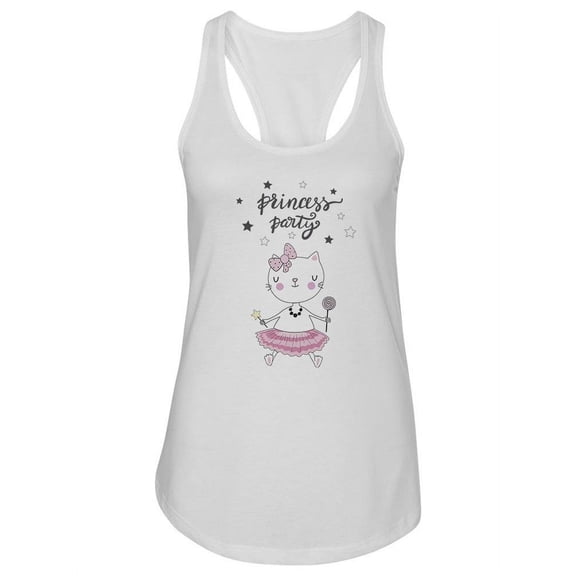 Princess Party Cute Cat Design Tank Women -Image by Shutterstock, Female x-Large